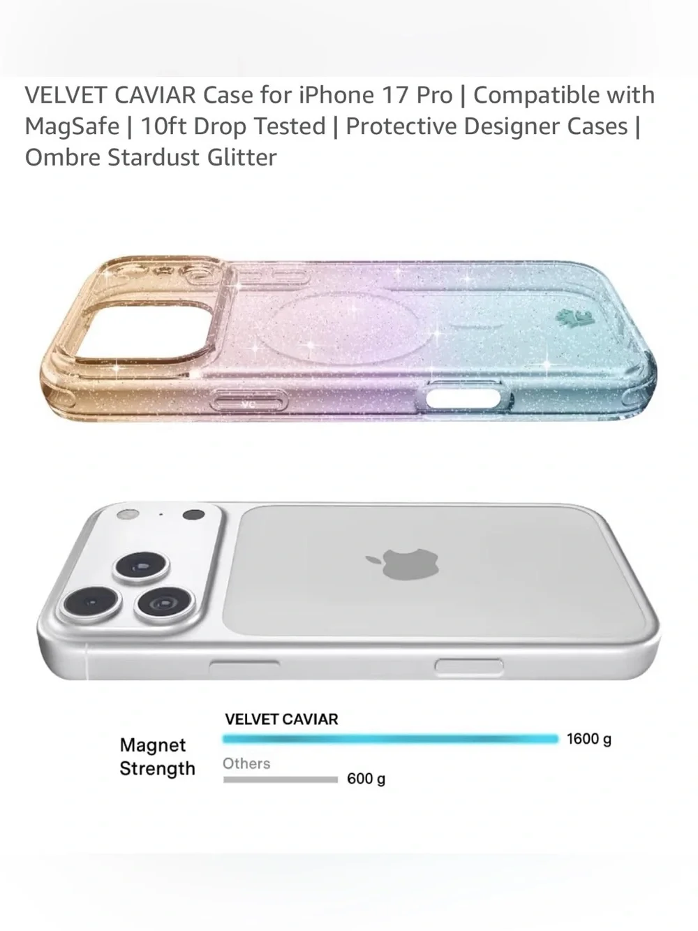 Velvet Caviar Ombre Stardust Glitter Phone Case — Pink, Purple & Blue